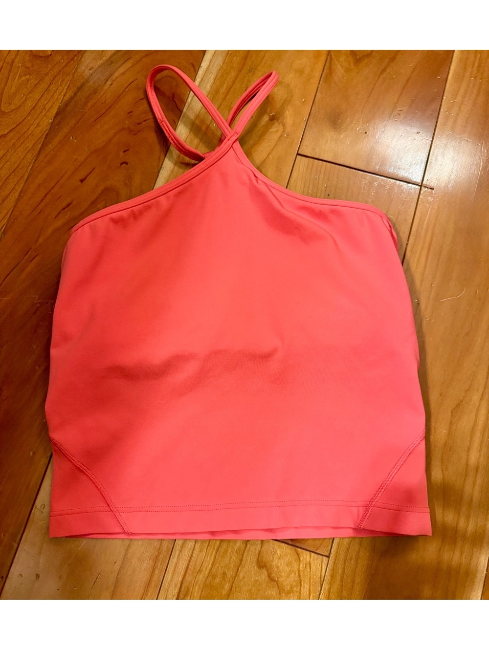 Lululemon Coral Pink Athletic Crop Top with Strappy Back size XXS